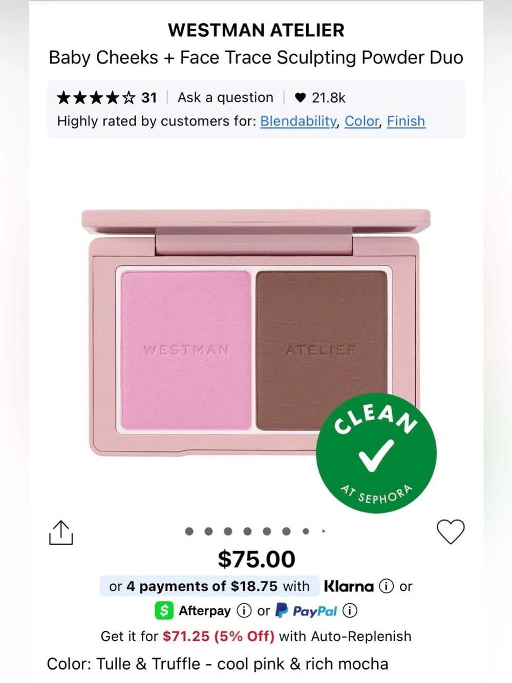 Westman Atelier Baby Cheeks + Face Trace Sculpting Powder Duo in Tulle/Truffle